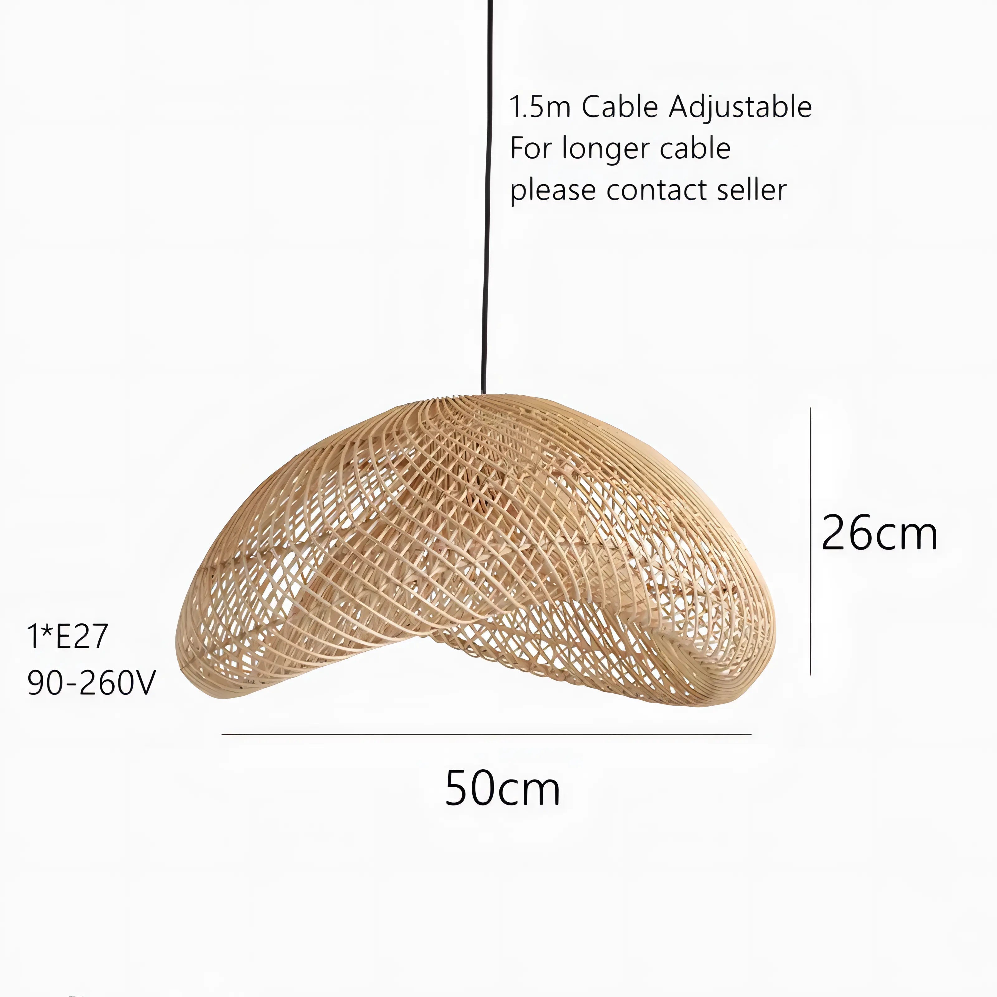 Bernardo - Wicker and Rattan Round Pendant Ceiling Light