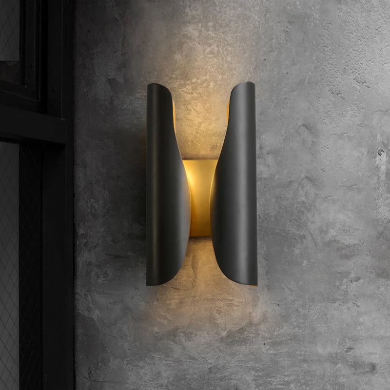 Alycia - Modern Double Mirroring Curved Up Down Wall Light