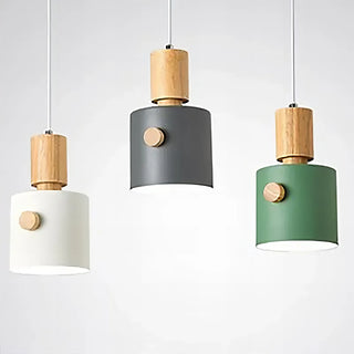 Sally - Nordic Round Wooden Pendant Ceiling Light