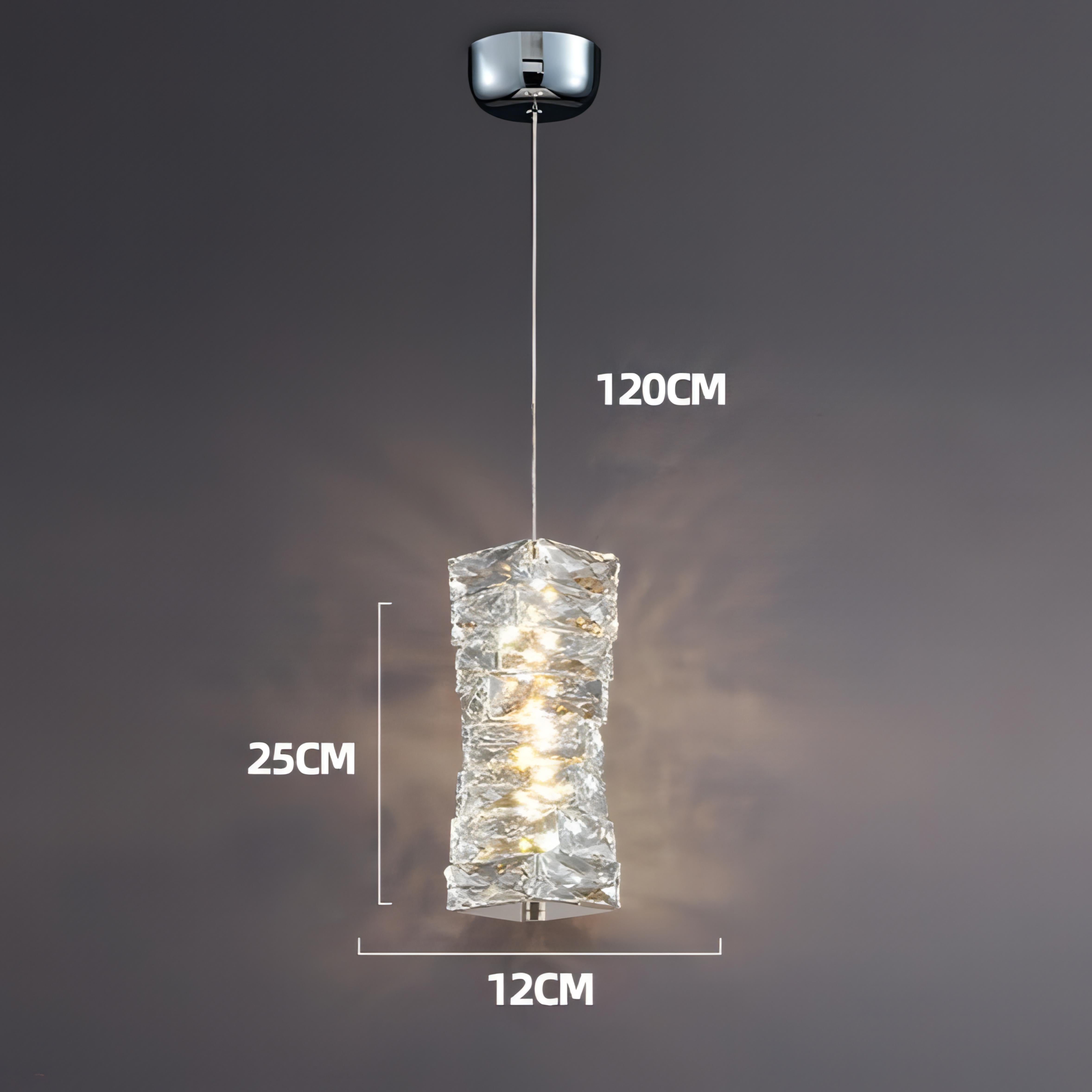 Zayd - Twisted Crystal Glass Hanging Pendant Ceiling Light