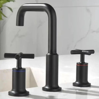 Celia - Dual Handle Modern Brushed Basin Tap