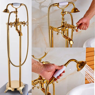 Cabrera - Floor Mounted Bathtub Dual Handle Shower Tap Set