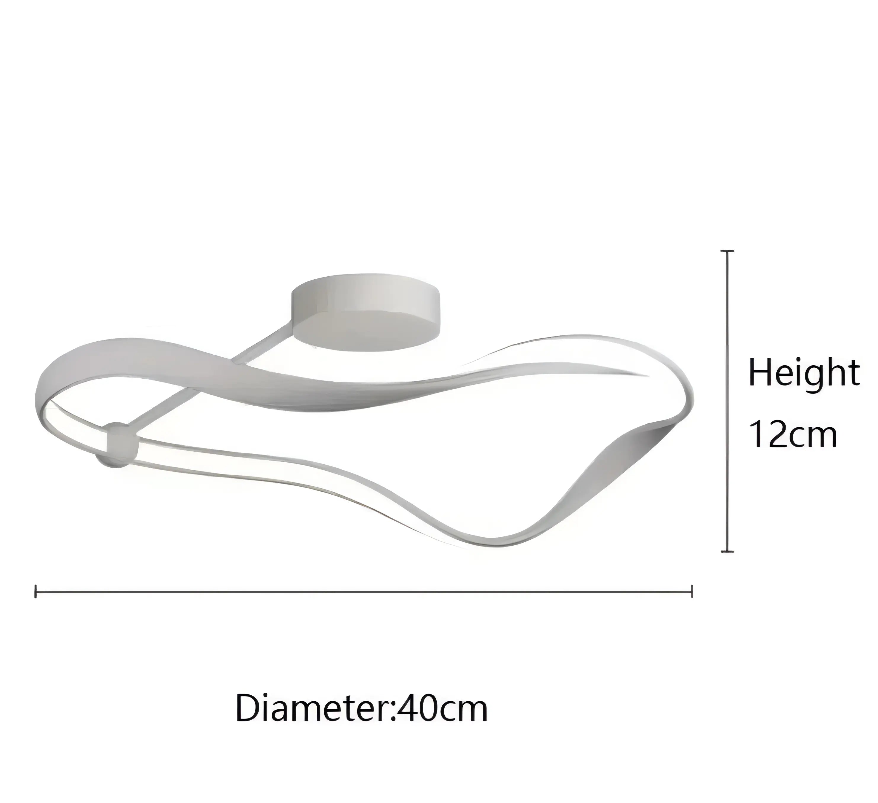 Kirsten - Modern Twisted LED Wave Semi Flush Dimmable Ceiling Light