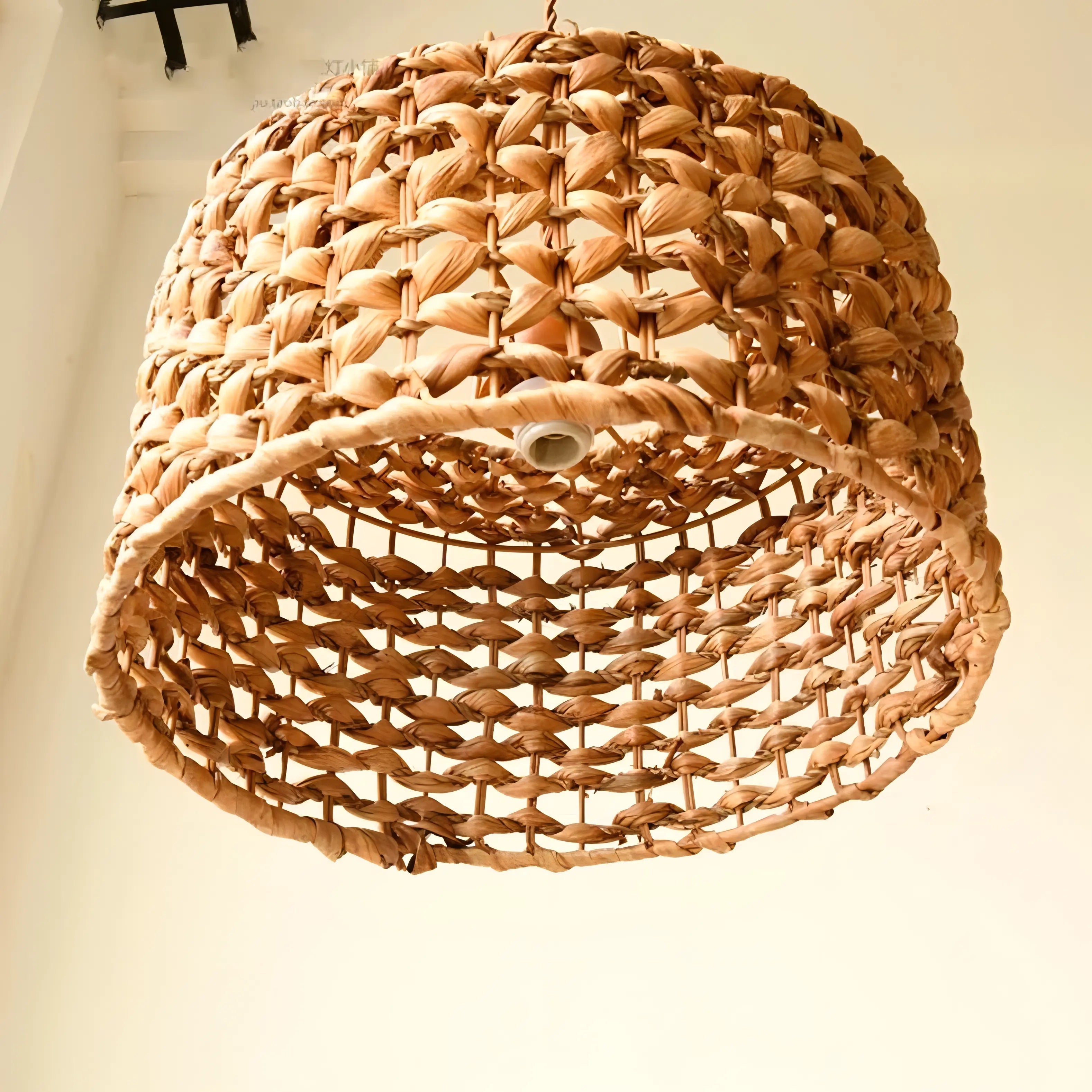 Solomon - Round Rattan Wicker Hanging Ceiling Light