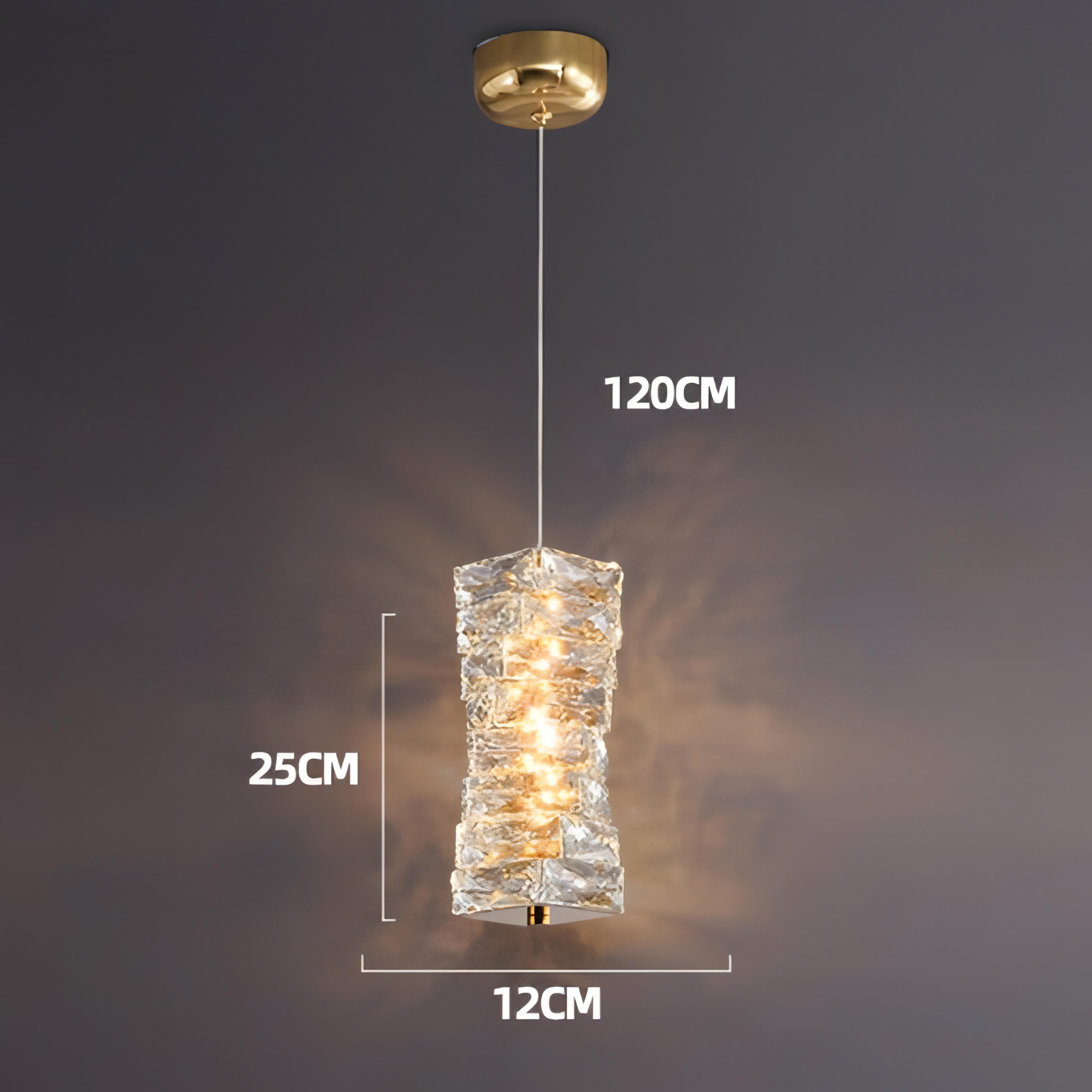 Zayd - Twisted Crystal Glass Hanging Pendant Ceiling Light