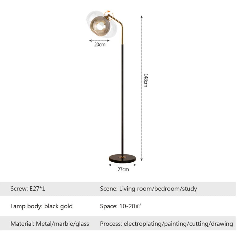 Simon - Modern Glass Orb Table Lamp