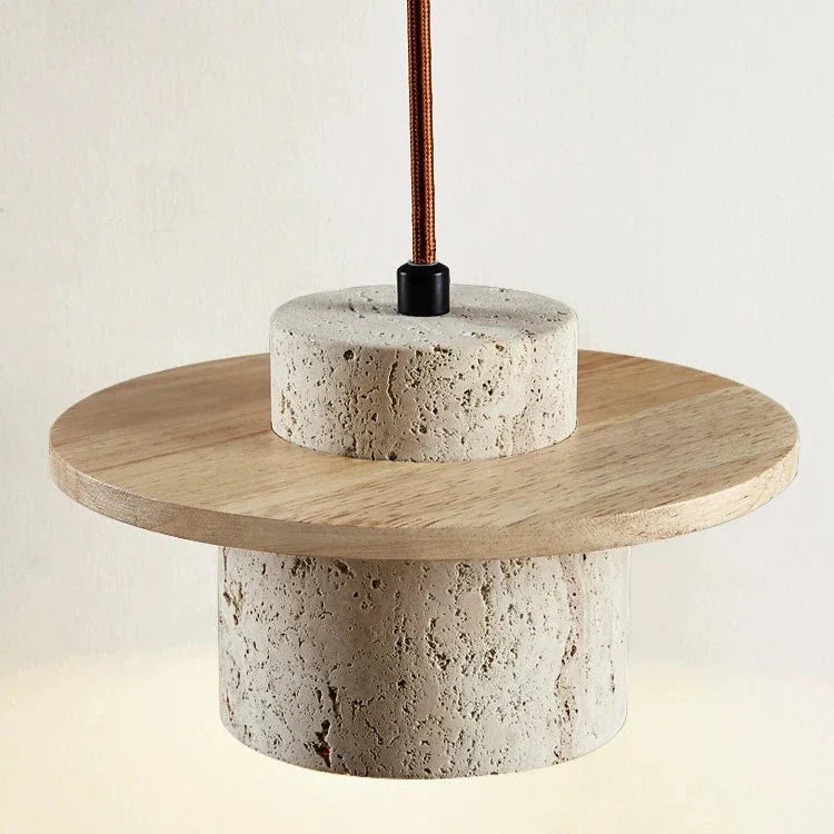 Selina - Brown Stone Round Shade Hanging Pendant Ceiling Light