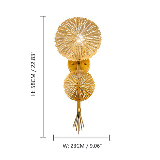 Dilan - Gold Multi Head Patterned Leaf Wall Light