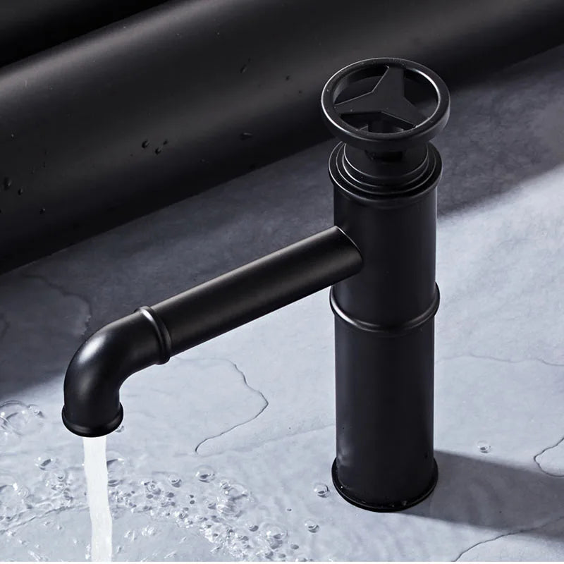 Jena - Industrial Style Single Handle Black Basin Mixer Tap