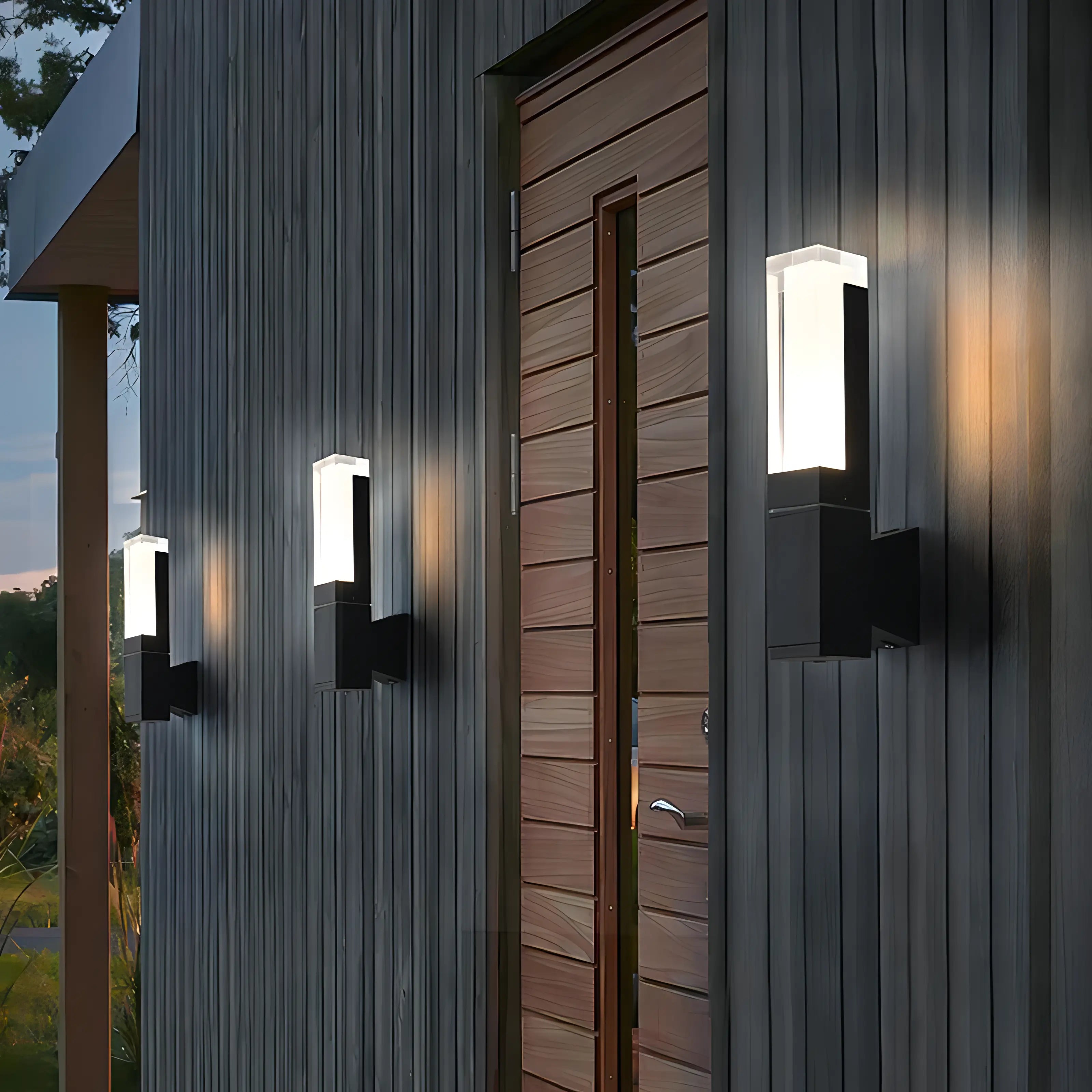 Spivey - Modern Black LED Motion Sensor Outdoor Wall Light