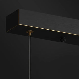 Phitrite - Modern Long Bar Multi Head Black Hanging Ceiling Light Chandelier