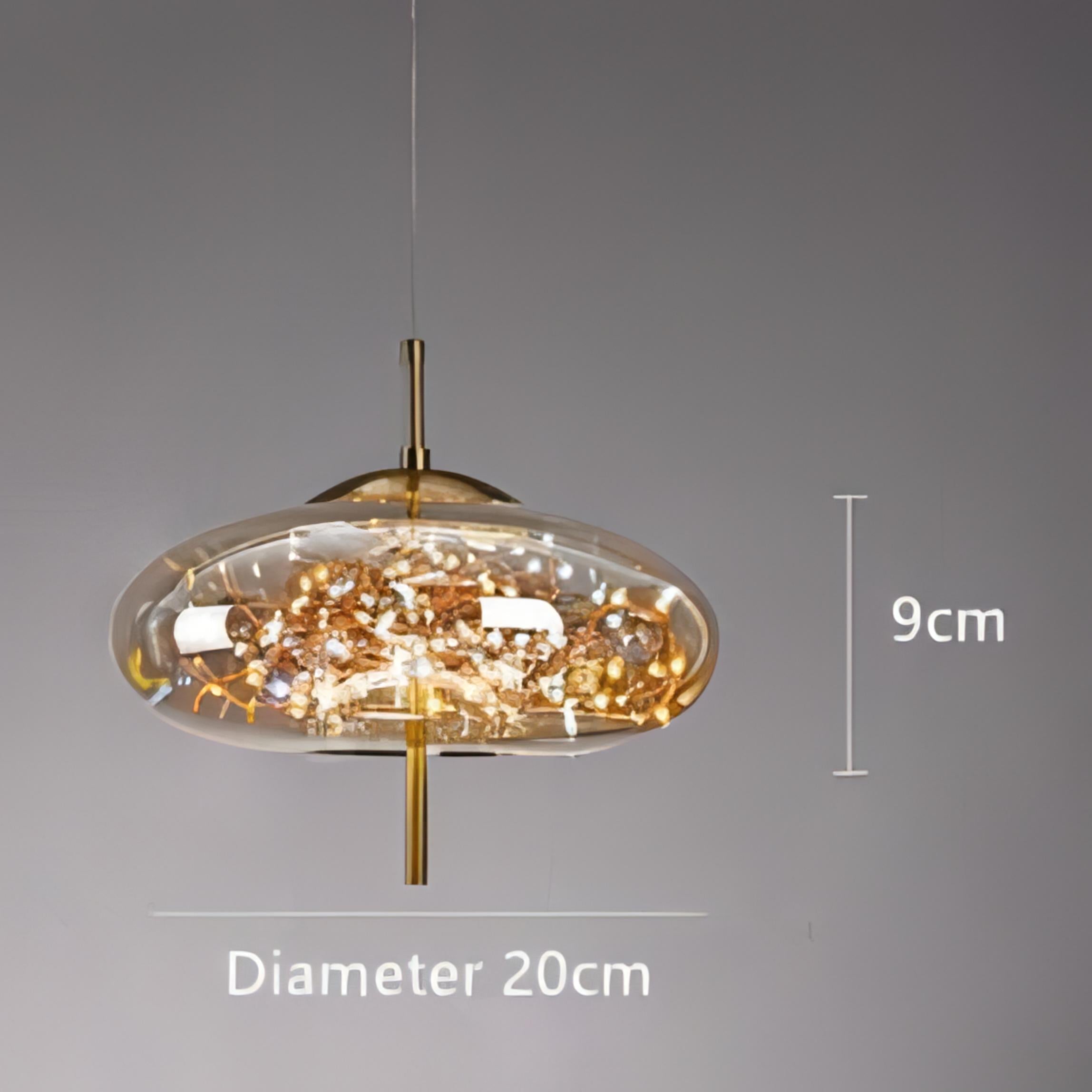 Zev - Coloured Glass Hanging Dome Burst Star Pendant Ceiling Light