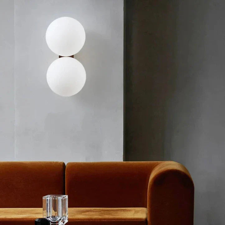 Daria - Modern Minimalist White Milk Shade Circular Glass Ball Wall Light