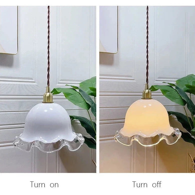 Serena - Glass Flower Hanging Ceiling Light