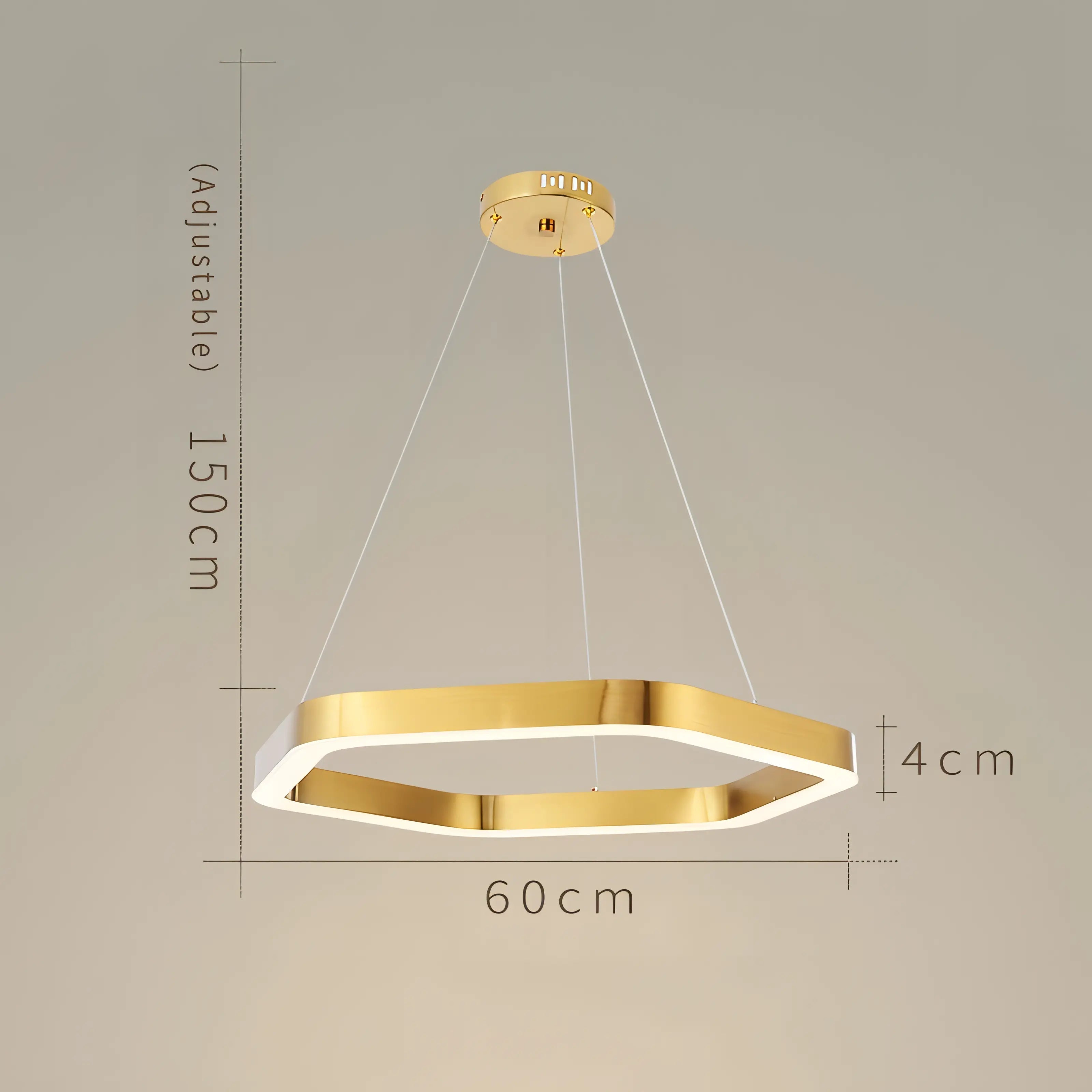 Elouise - Hexagon LED Gold Ceiling Chandelier