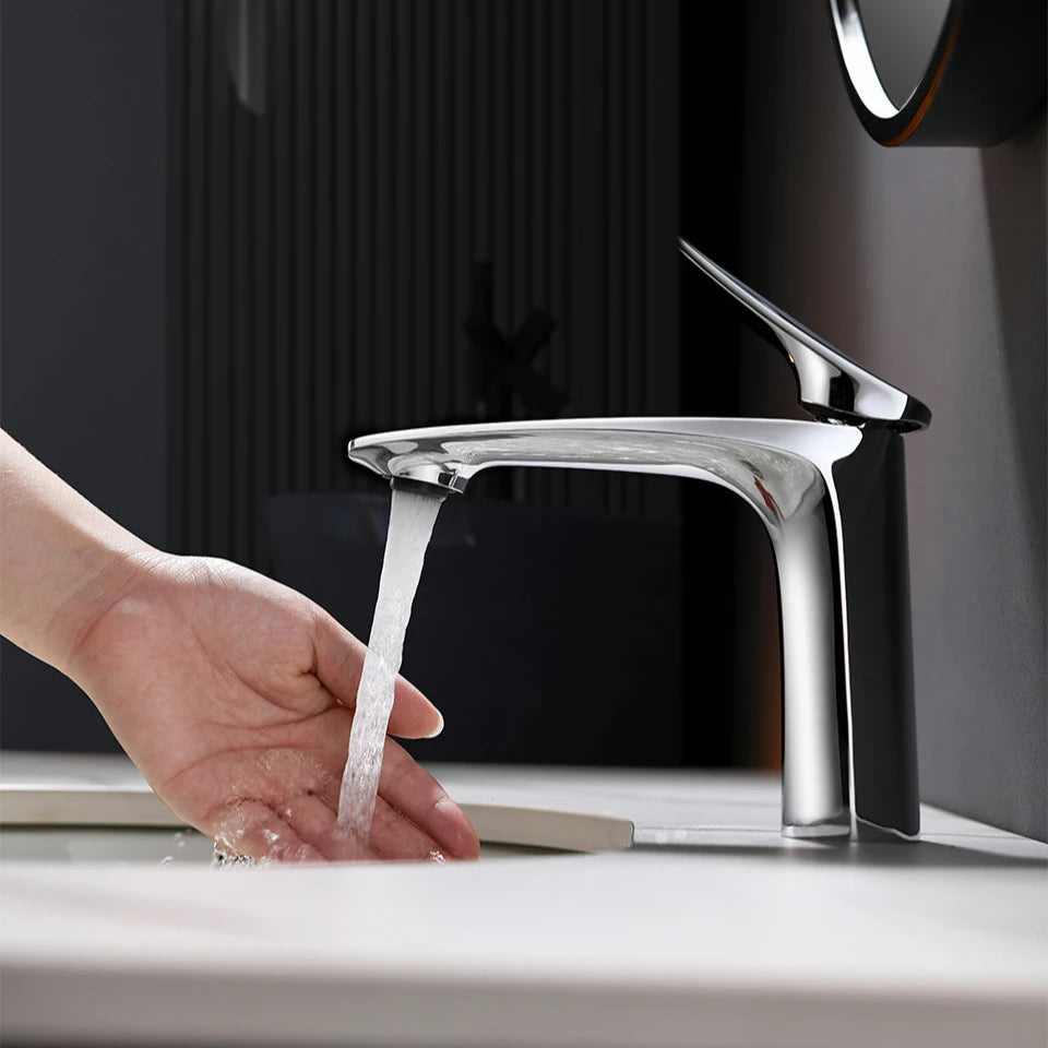 Ashely - Modern Single Handle Hot & Cold Water Bathroom Tap