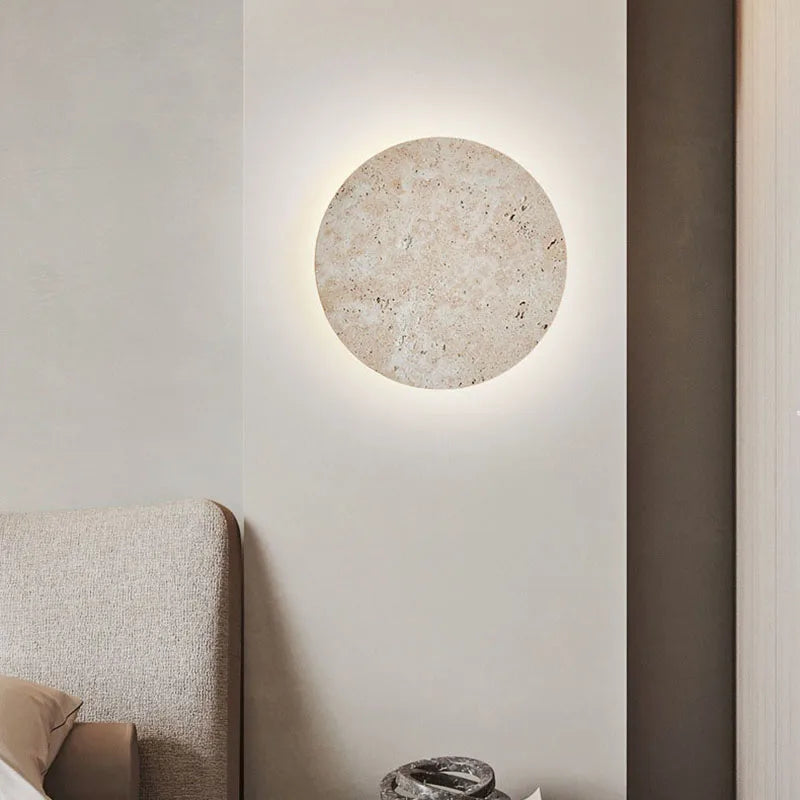 Vasilis - Natural Stone Circular Wall Lamp