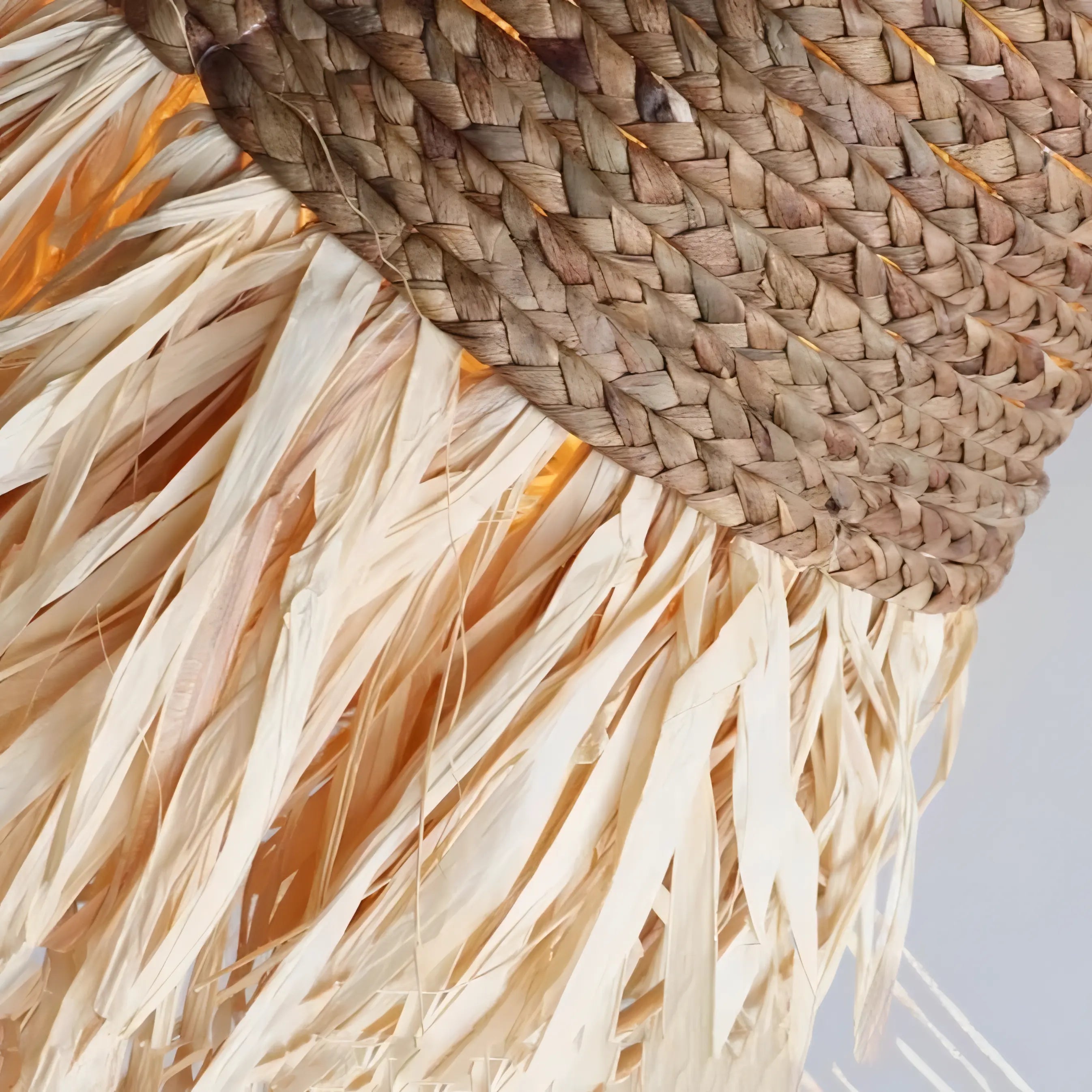 Carranza - Bamboo and Raffia Round Wicker Ceiling Light