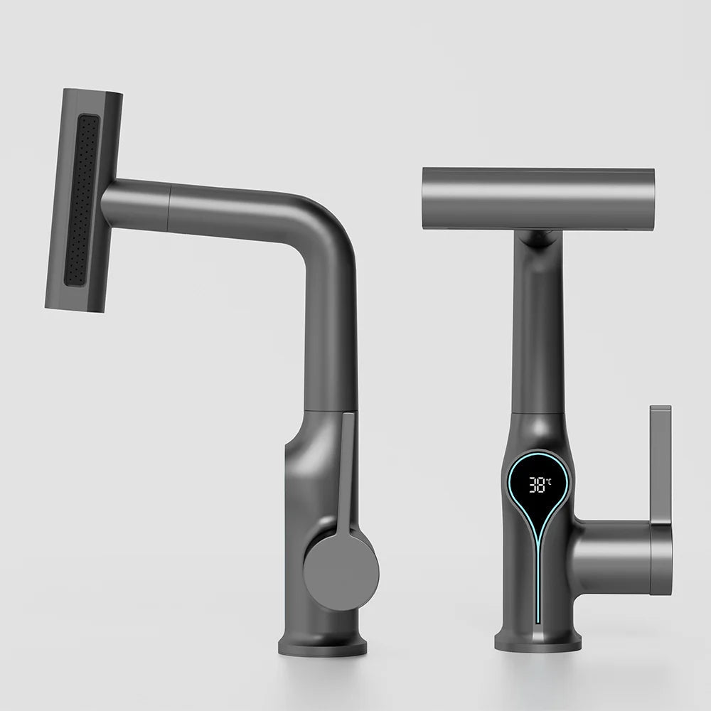 Kameron - Modern Waterfall Spout Tap with Digital Temperature Display