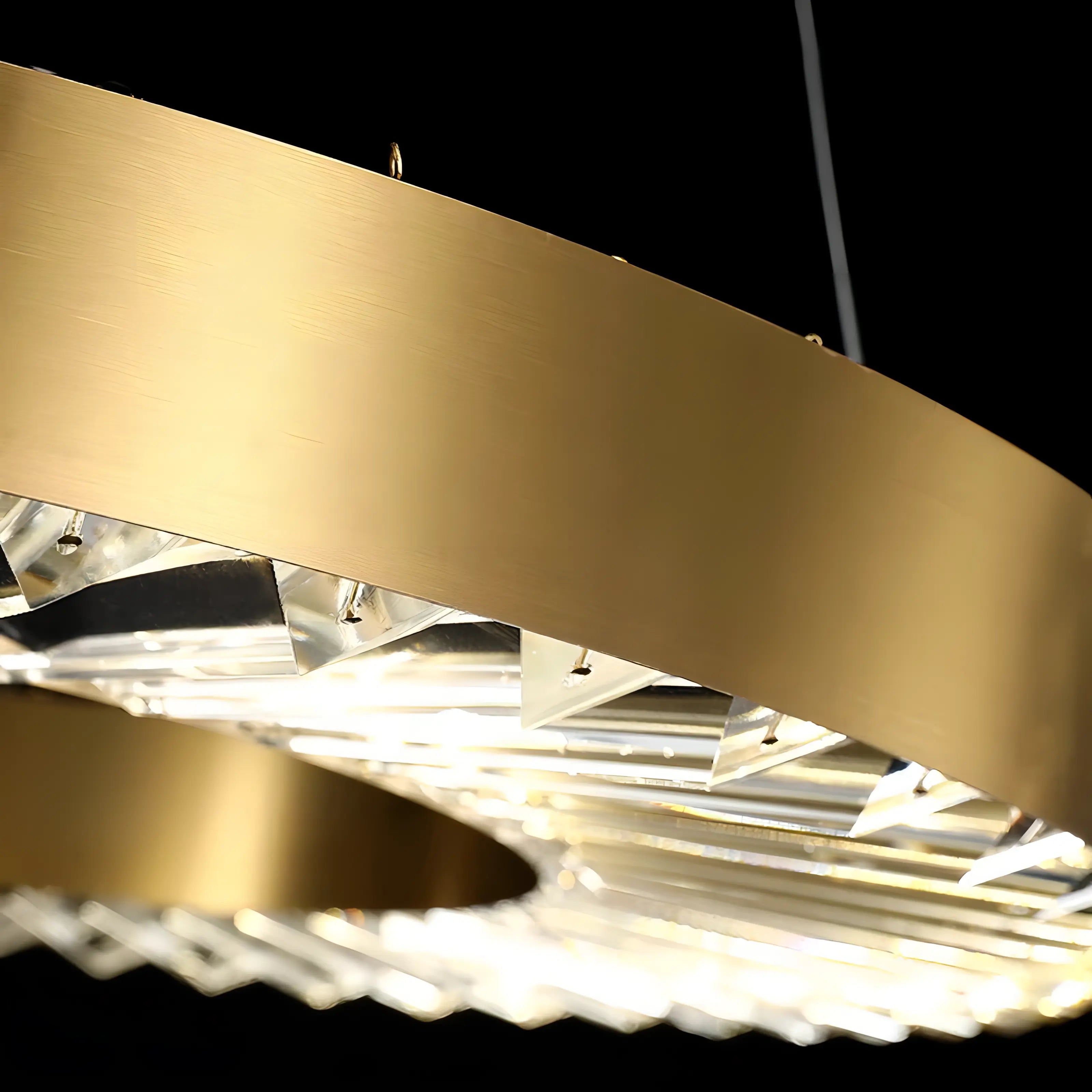 Jill - Modern Round Tiered Patterned Glass Ceiling Chandelier