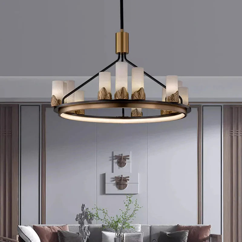 Petra - Modern Round Candle Style Ceiling Chandelier