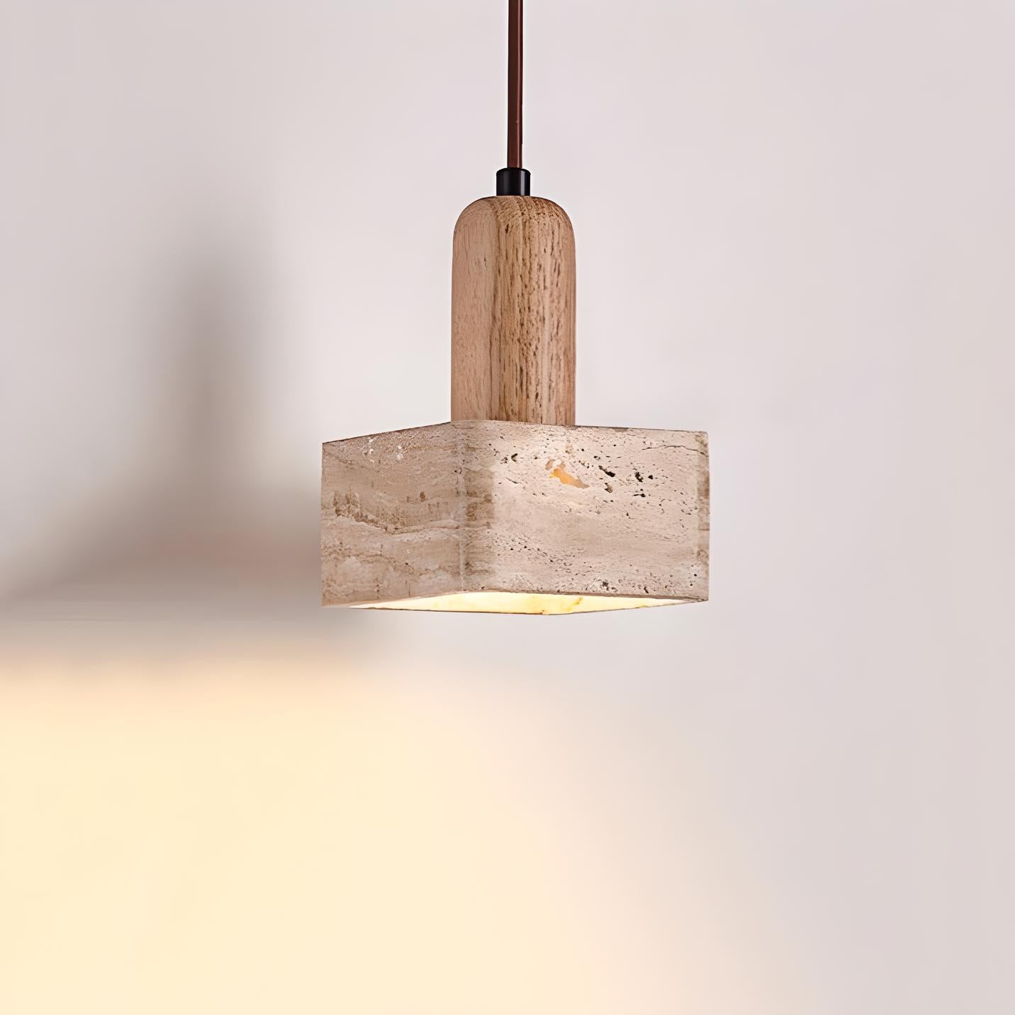 Franciska - Square Stone Hanging Pendant Ceiling Light