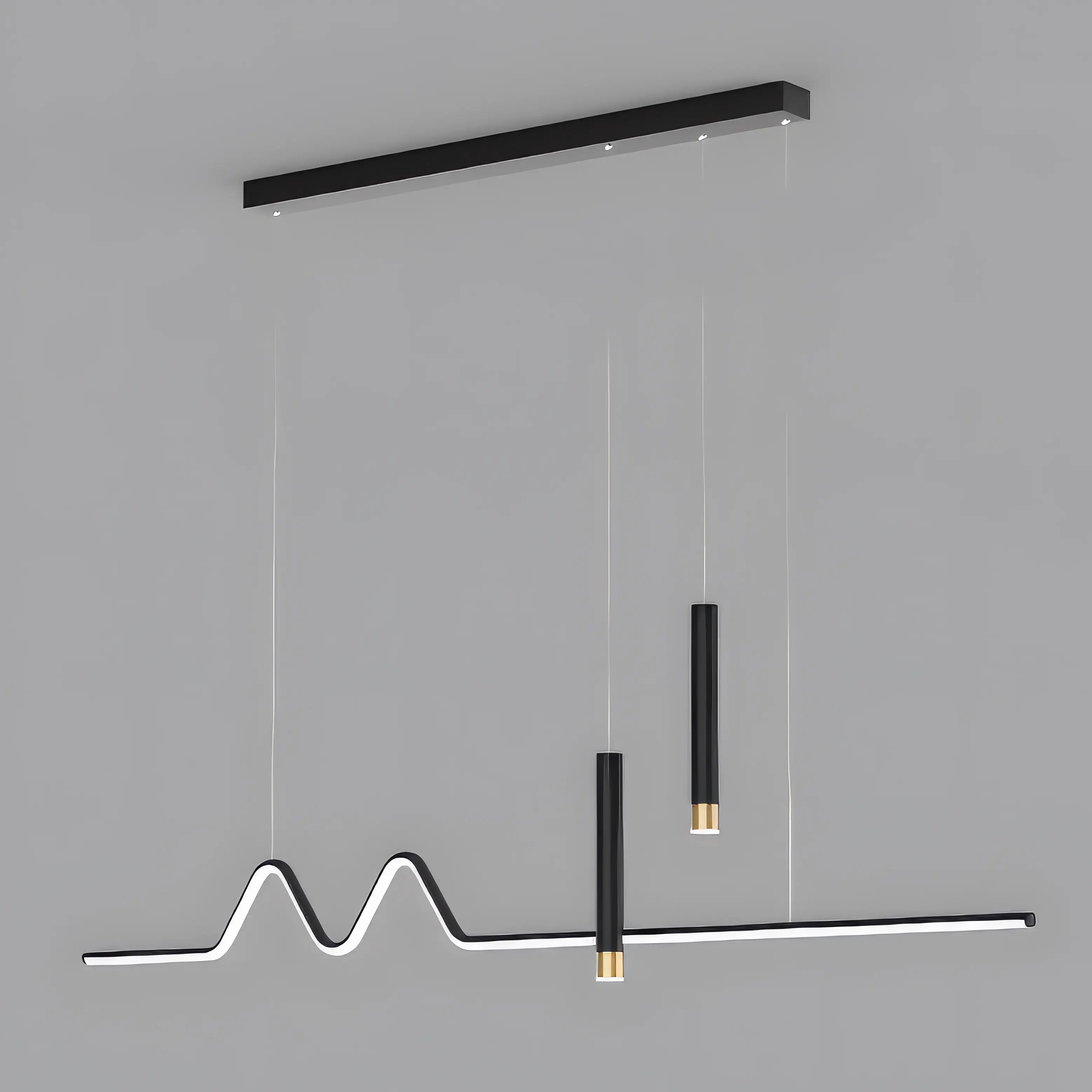 Aminta - Long Modern Thin Multi Head Hanging LED Ceiling Light Chandelier