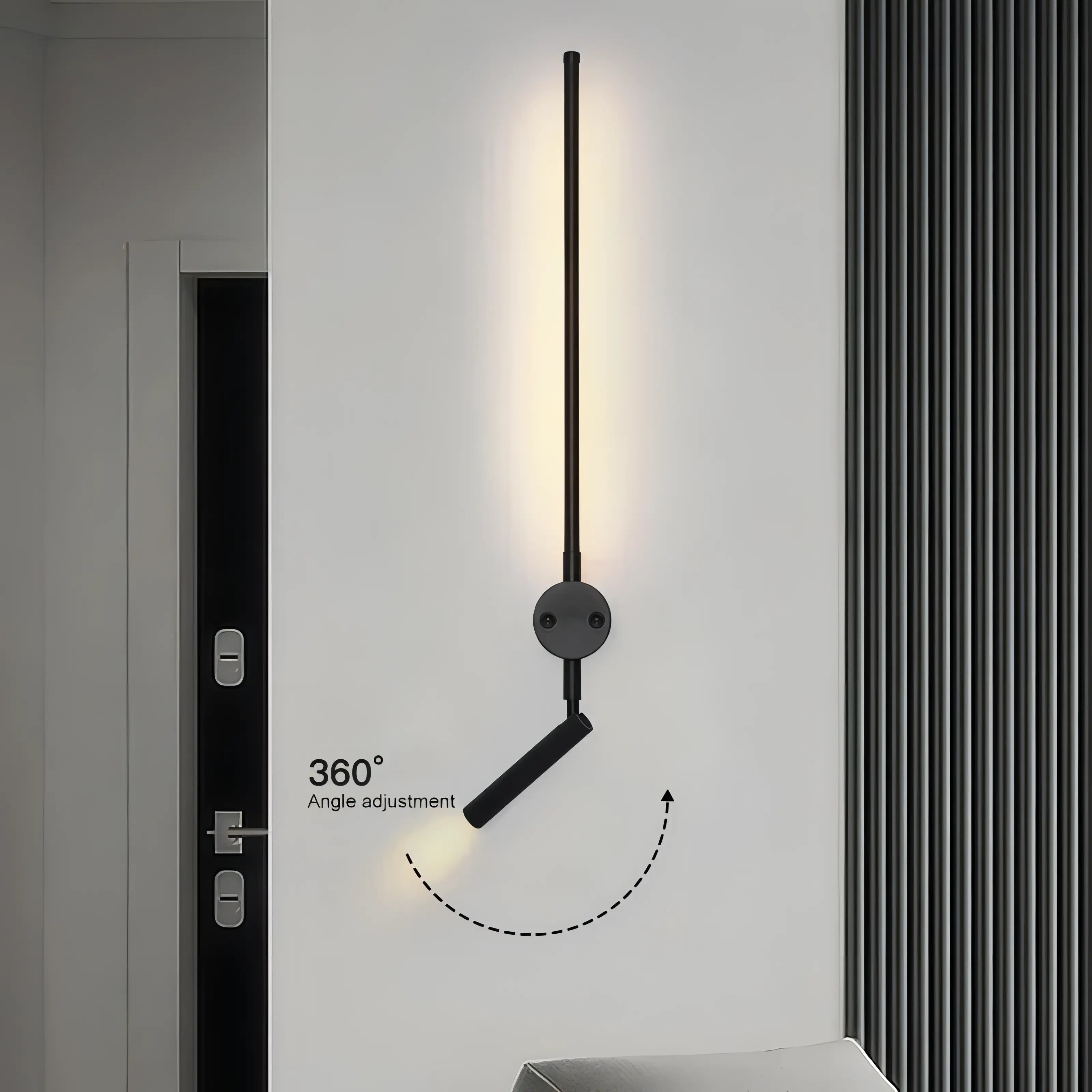 Nathanial -Modern LED Black Reading Wall Light Bar