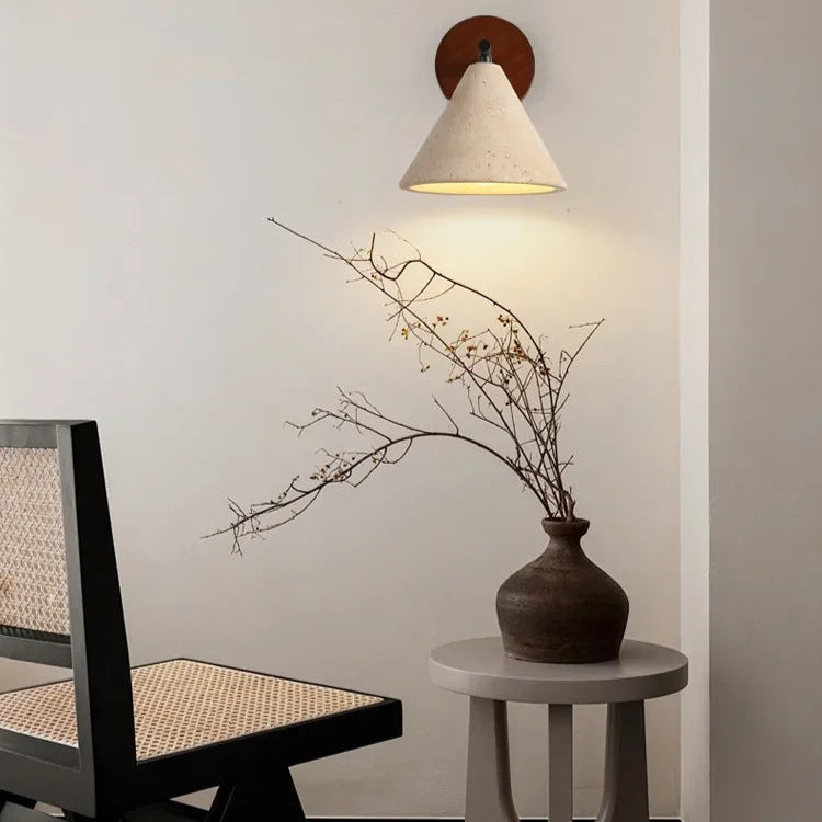 Cecelia - Natural Stone Wall Lamp Classical Yellow Travertine LED