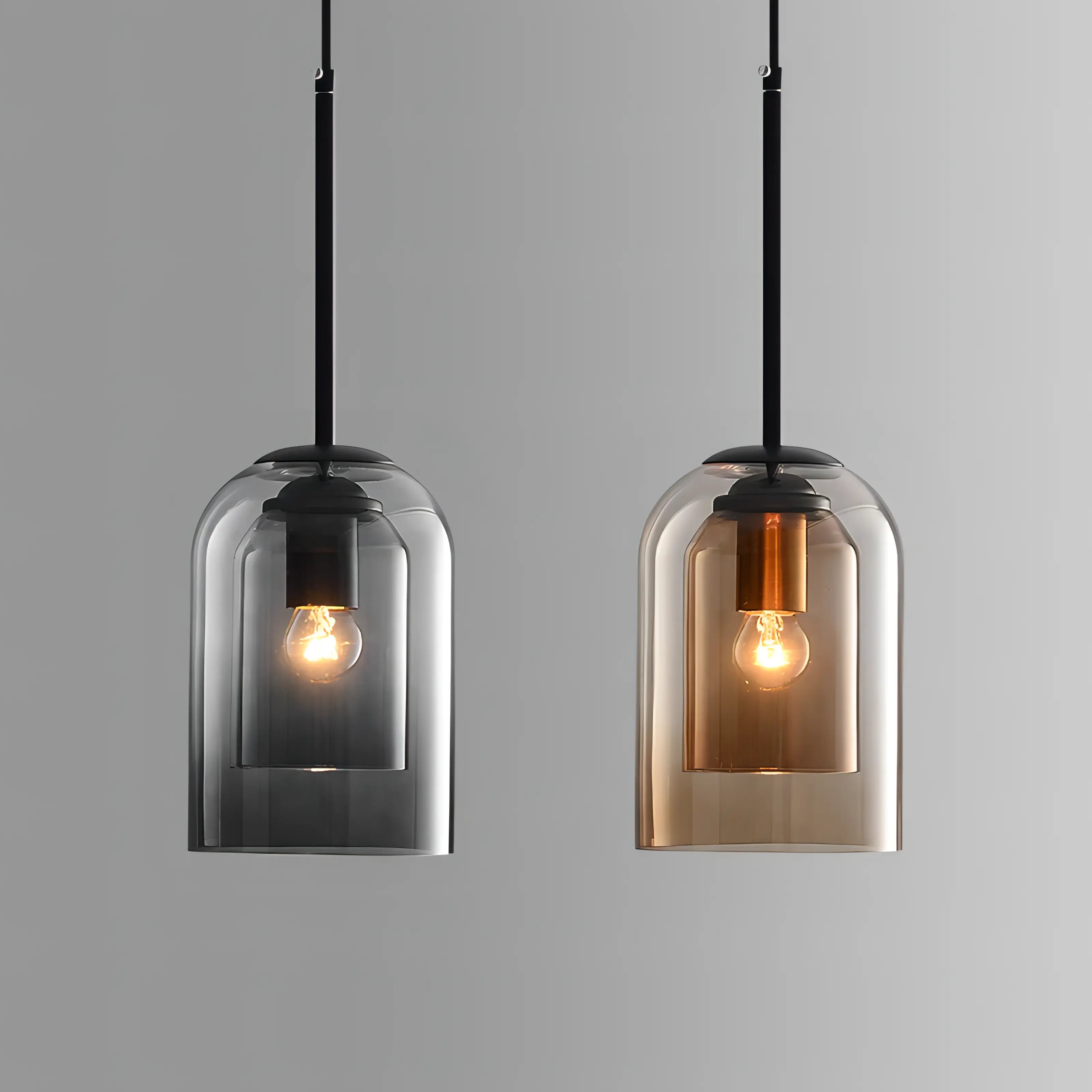 Olivia - Coloured Double Glass Shade Pendant Ceiling Light