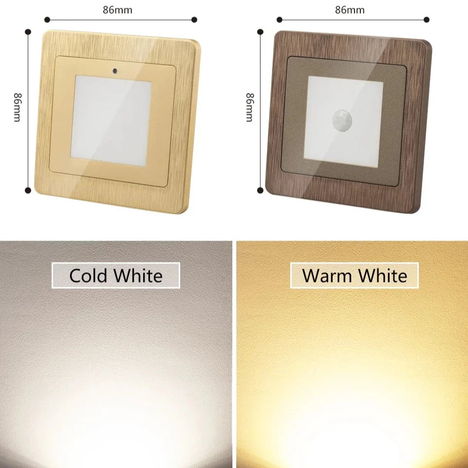 Laylani - Motion Sensor Wood Stair Aisle Wall Light