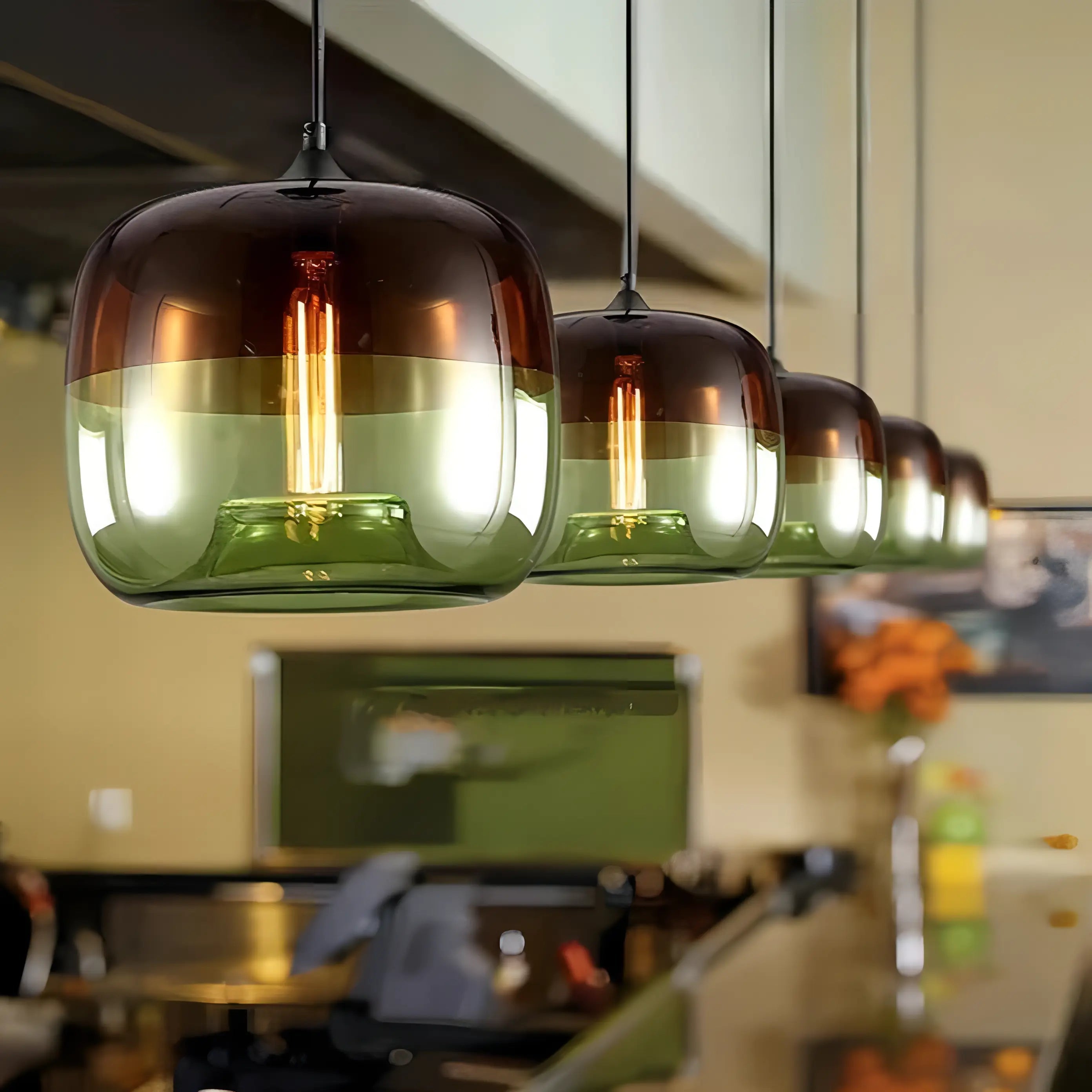 Marilyn - Modern Green And Blue Apple Glass Hanging Pendant Light