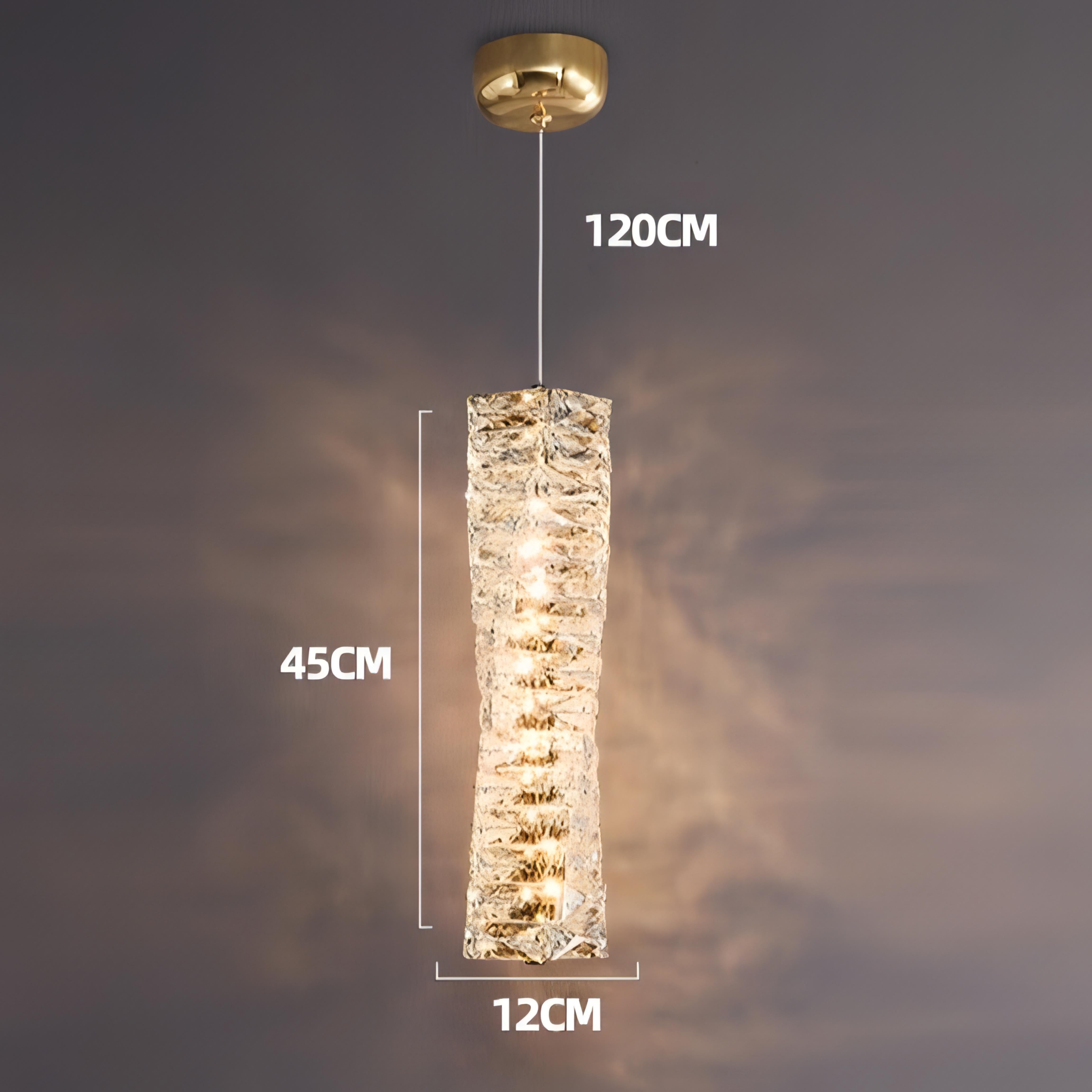 Zayd - Twisted Crystal Glass Hanging Pendant Ceiling Light