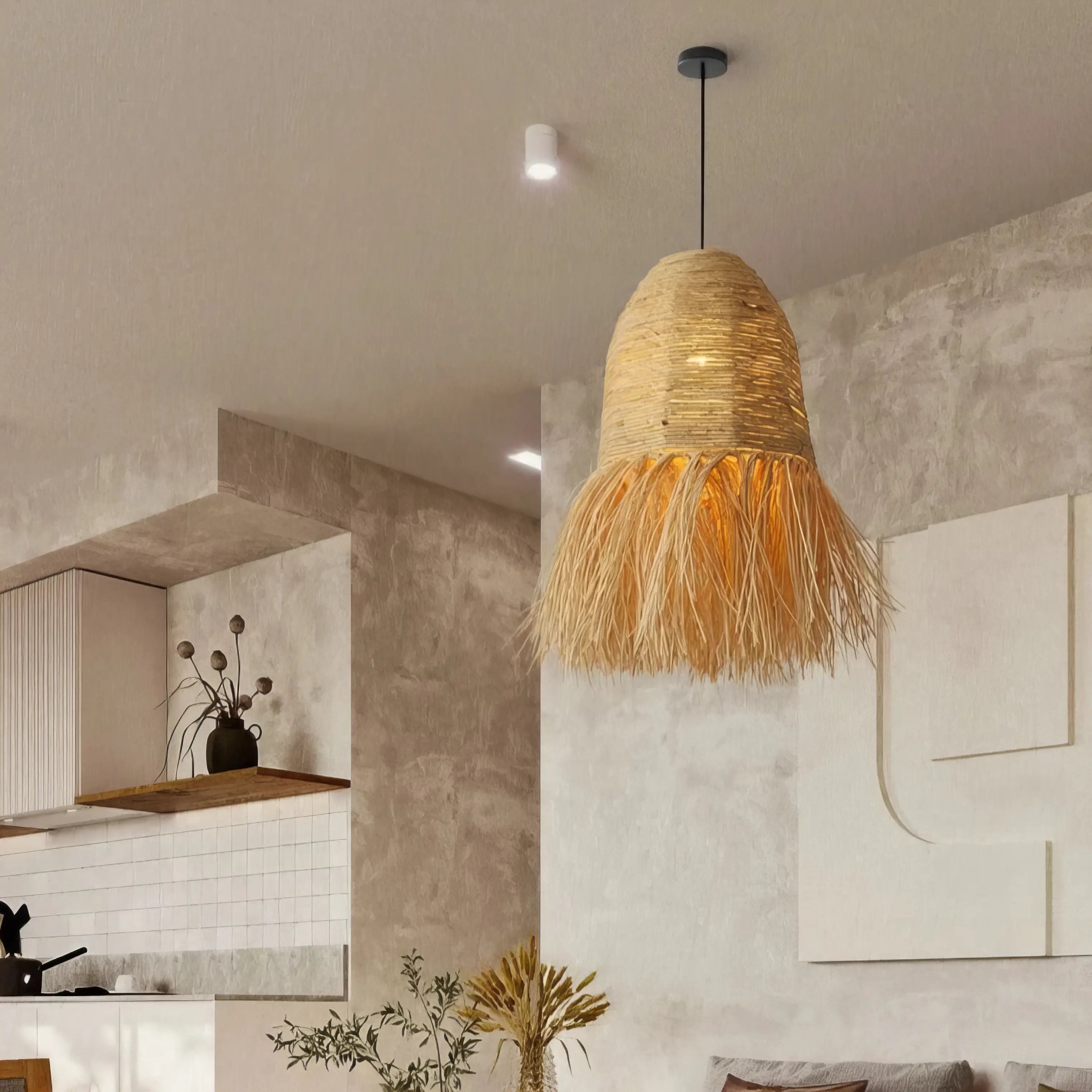 Sturm - Bamboo and Rattan Handmade Round Wicker Ceiling Light