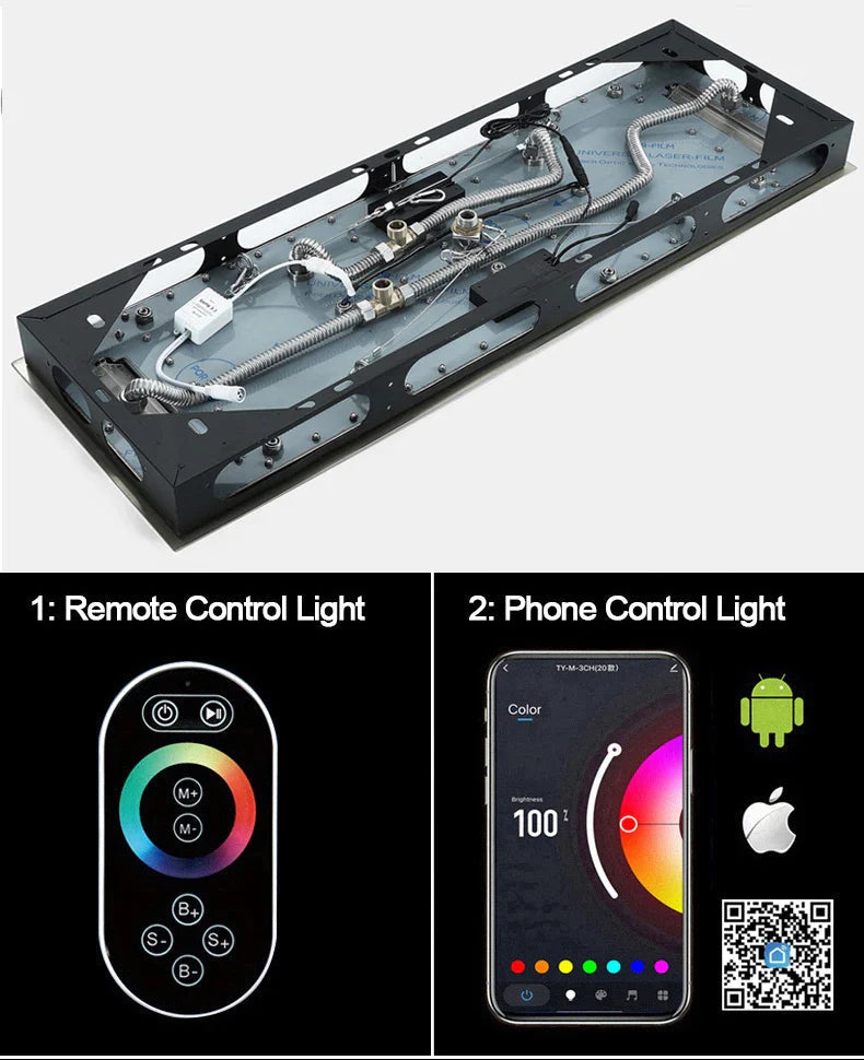 Kaur - Modern LED Stainless Steel Ceiling Mounted Shower Panel with Phone Control