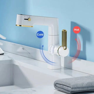 Reese - Pull Out Basin Mixer LED Temperature Tap 360° Rotatable