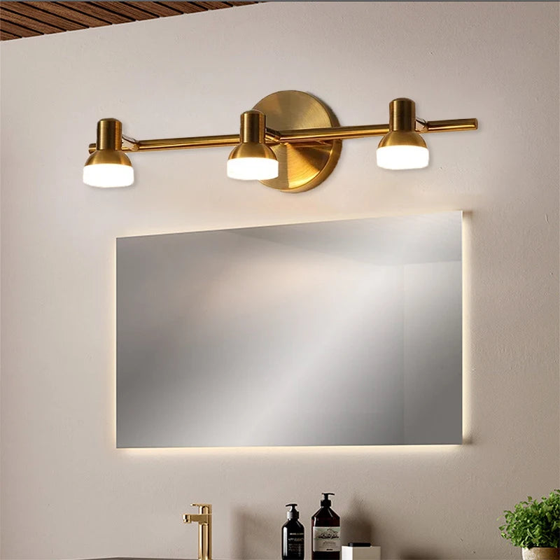 Halley - Modern Brass Adjustable Heads Vanity Light