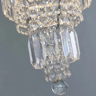 Genevra - Tiered Crystal Glass & Bead Chrome Chandelier