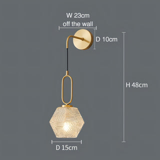Aries - Modern Gold Patterned Glass Crystal Wall Light