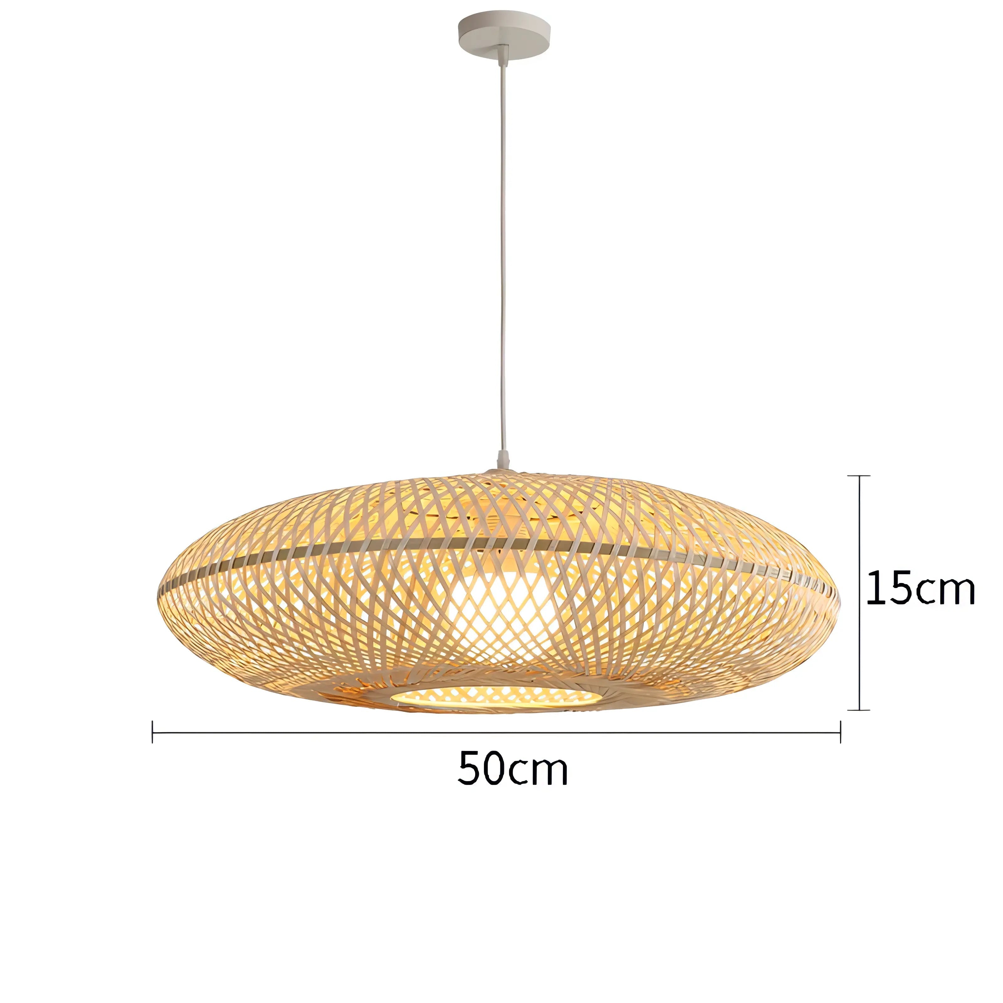 Clemencia - Handmade Rattan Woven Bamboo Oval Hanging Pendant Ceiling Light