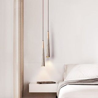 Ibolya - Wabi Sabi Wood Style Long Cone Tube Pendant Ceiling Light