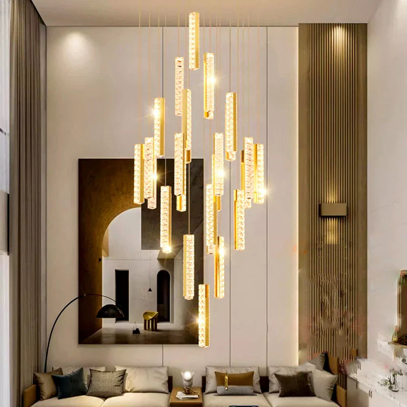 Garcia - Modern Gold Bar Hanging Ceiling Light Chandelier