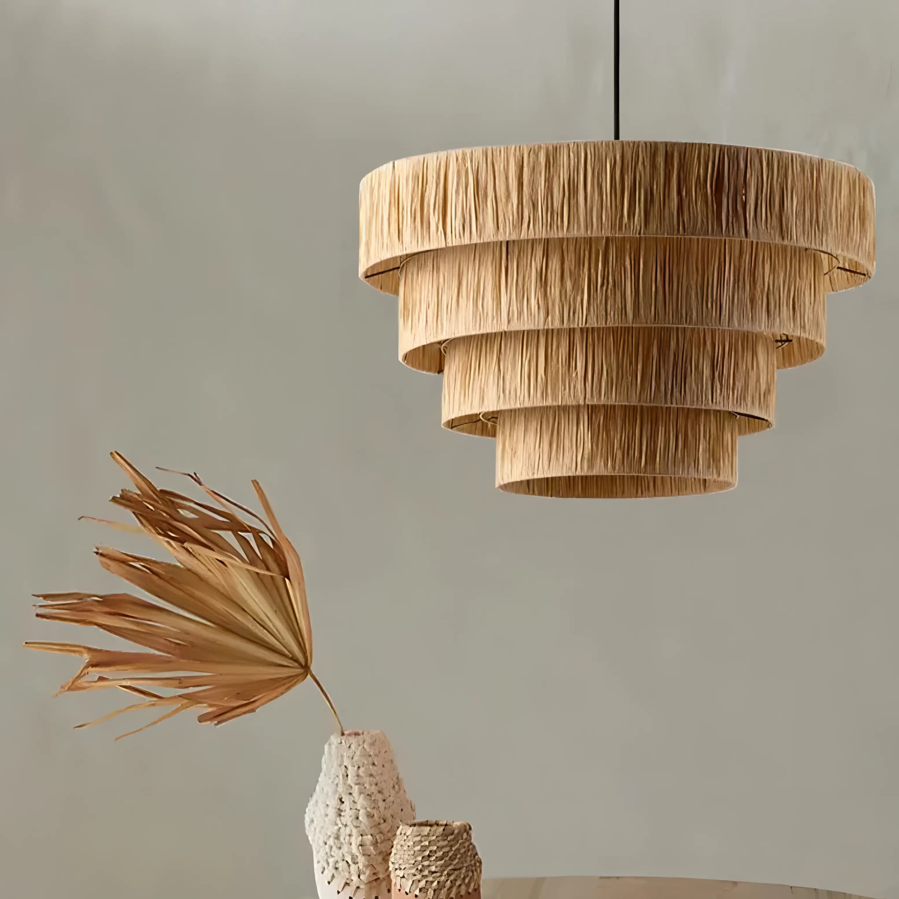 Hiatt - Wicker Rattan Pendant Ceiling Light
