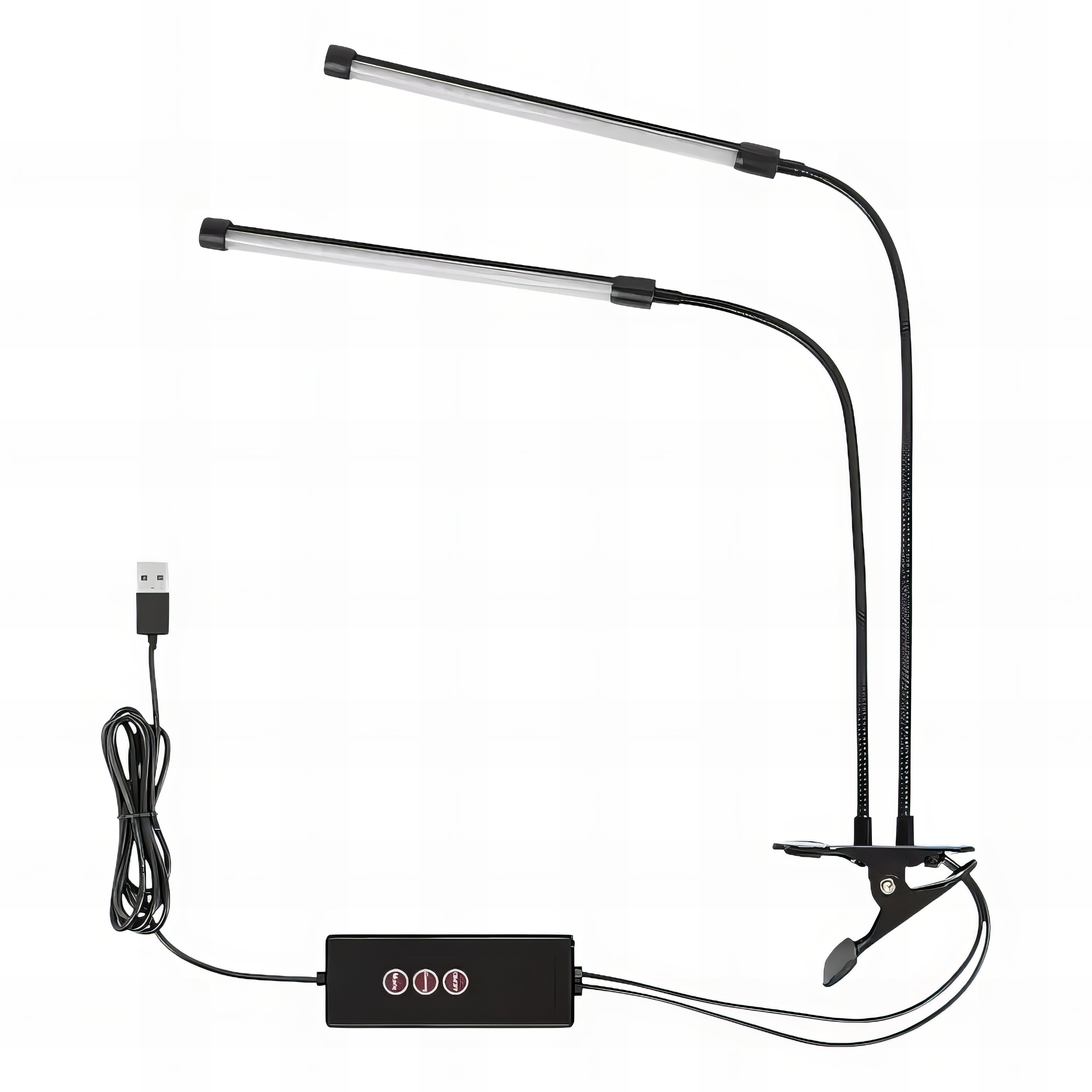 Piazza - Dual Head Clip on Desk Light Adjustable Light and Timer
