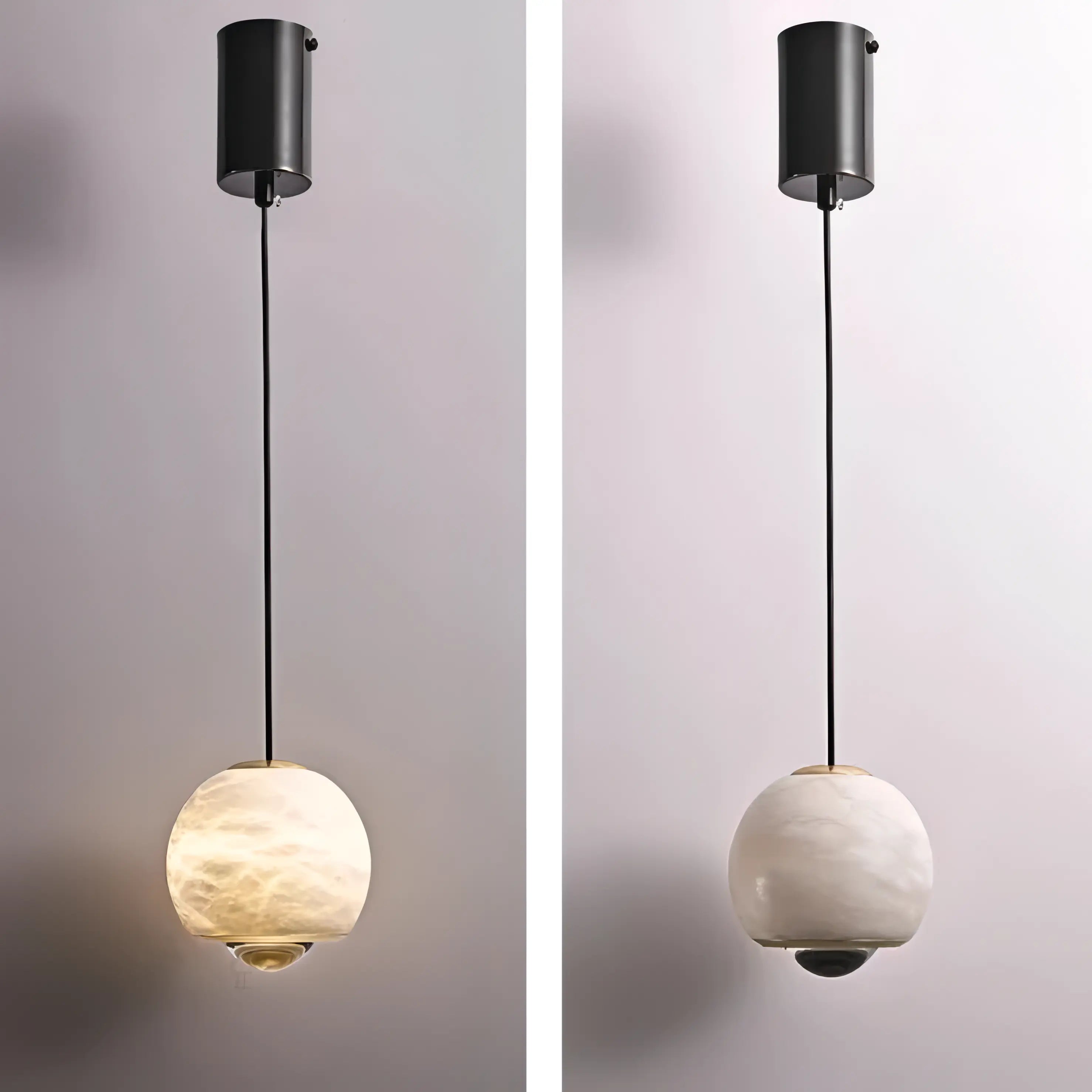 Brennan - Cream Marble Ball LED Pendant Ceiling Light