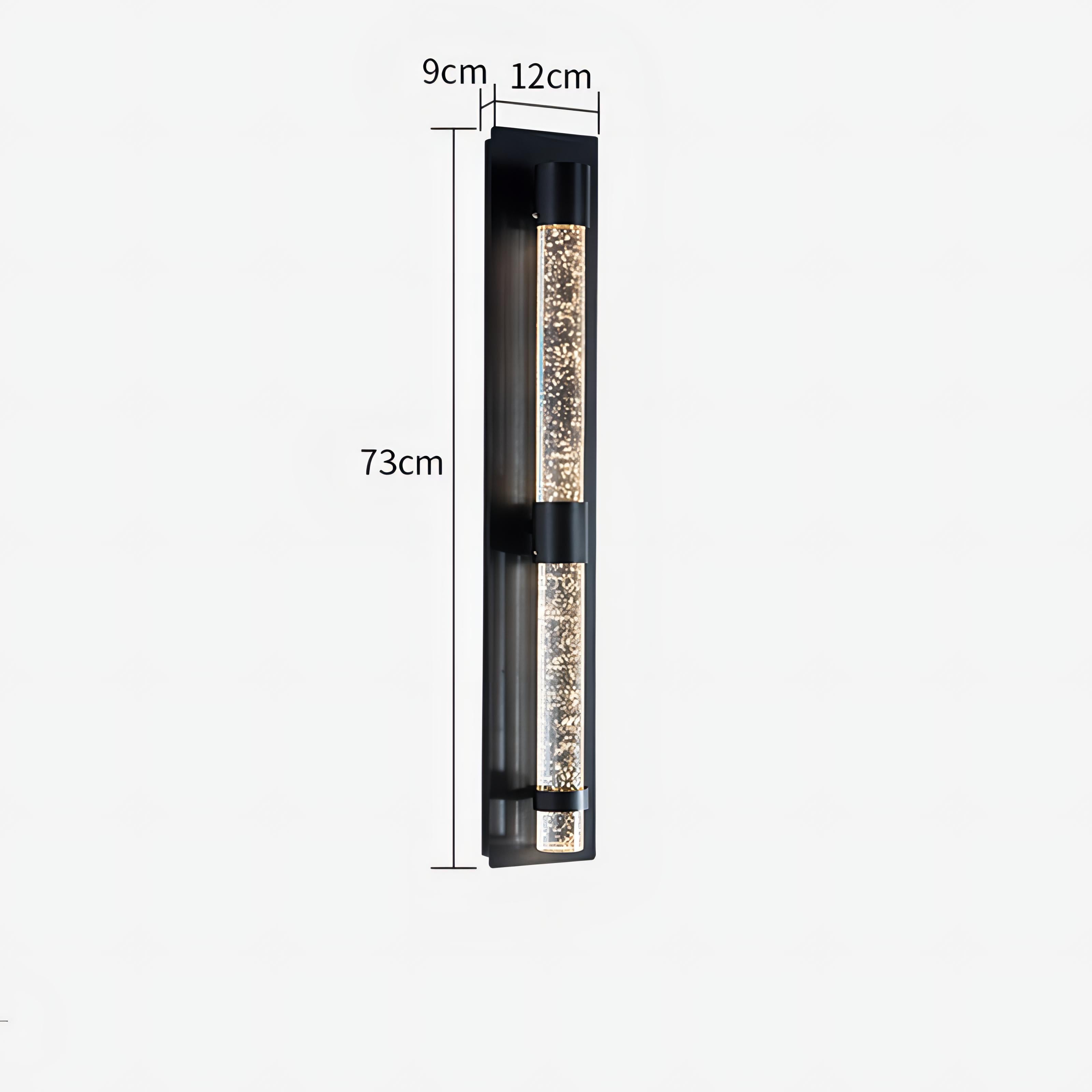 Owyn - Crystal Bubble Black Modern Outdoor Wall Light Bar