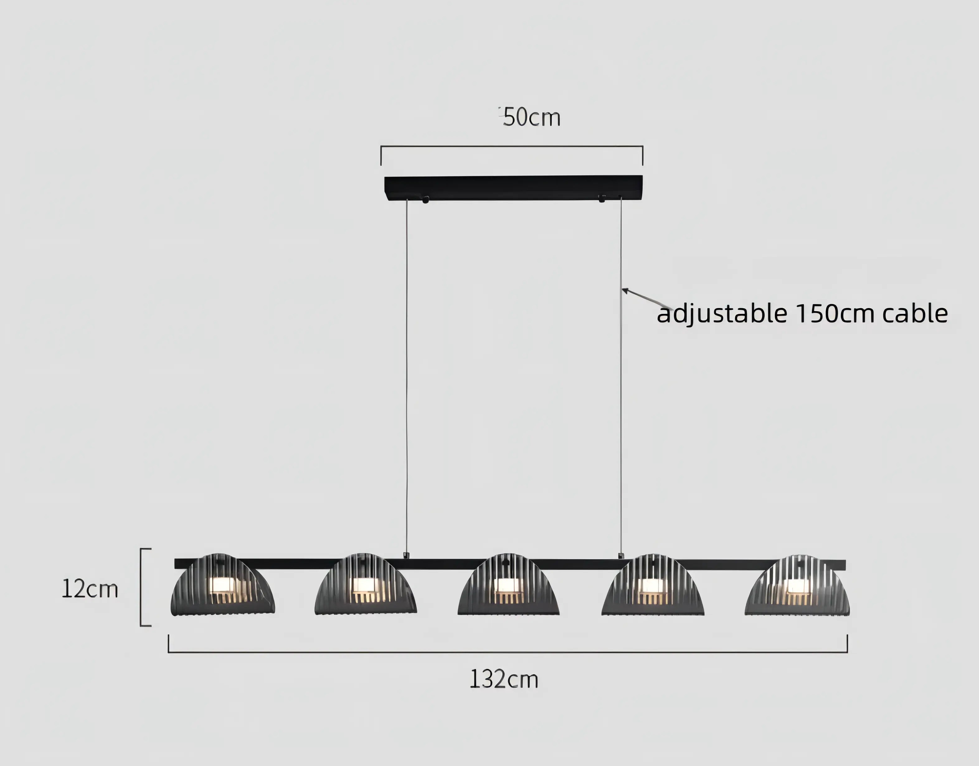 Sofie - Modern Grey Patterned Glass Ceiling Chandelier