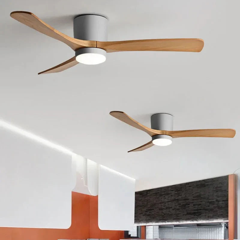 Alves - Nordic Modern Wood 3 Blade Reversible Ceiling Fan with LED Light