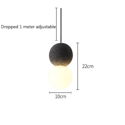 Cili - LED Double Ball Black Hanging Ceiling Pendant Light