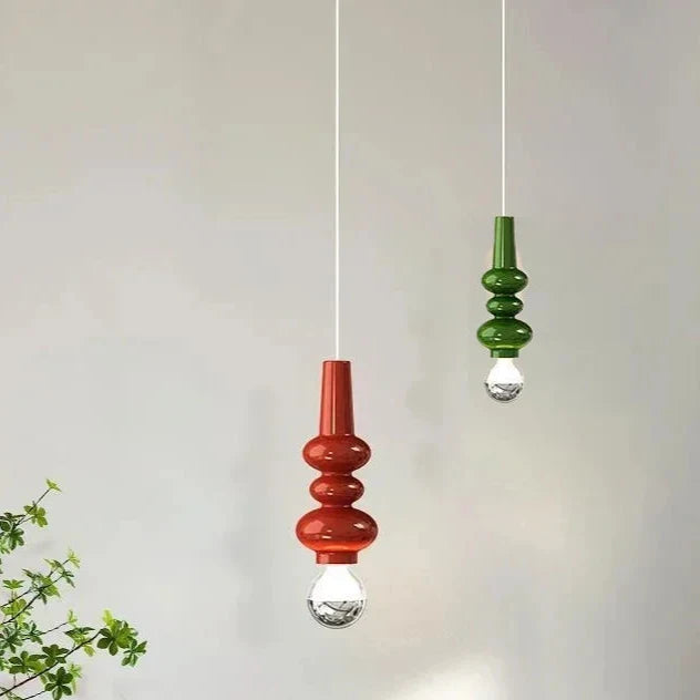 Camryn - Modern Abstract Coloured Tube Glass Adjustable Hanging Ceiling Light
